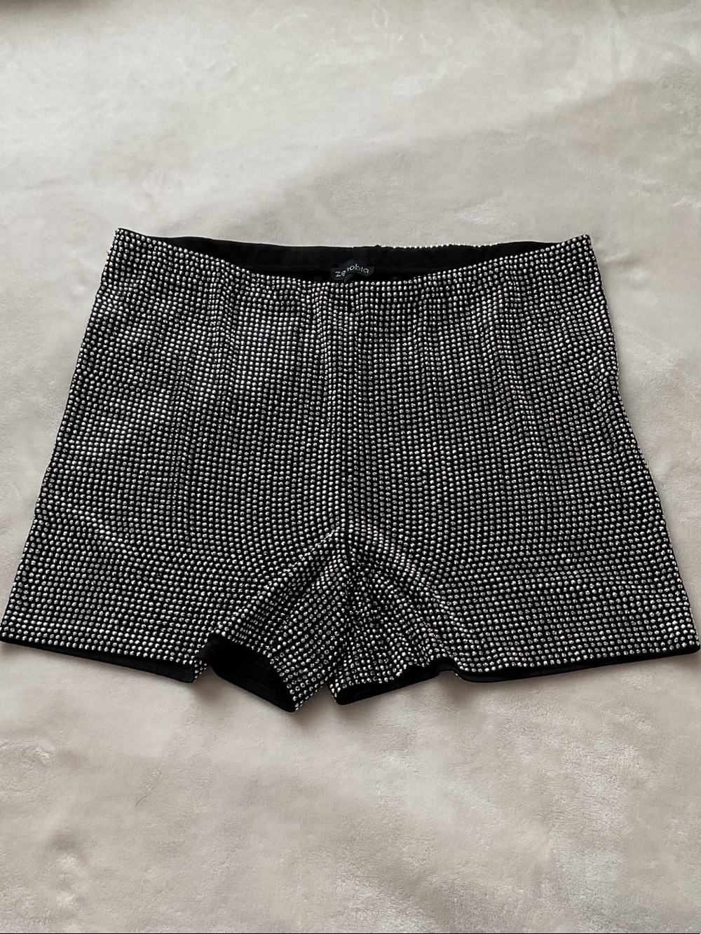 Zenobia Black High Waist Women Shorts with White Dot Pattern
